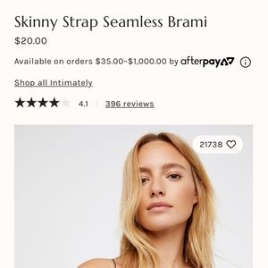 Free people skinny strapless seamless cropped tank